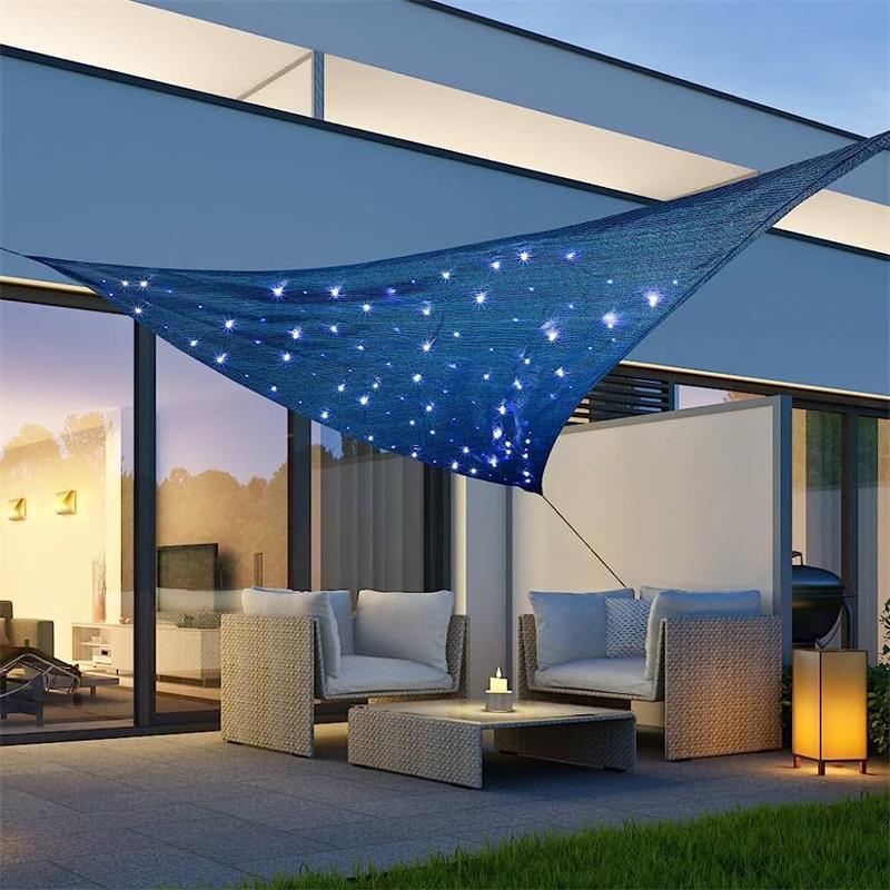 Solar Power Triangle Starry Night Sunshade