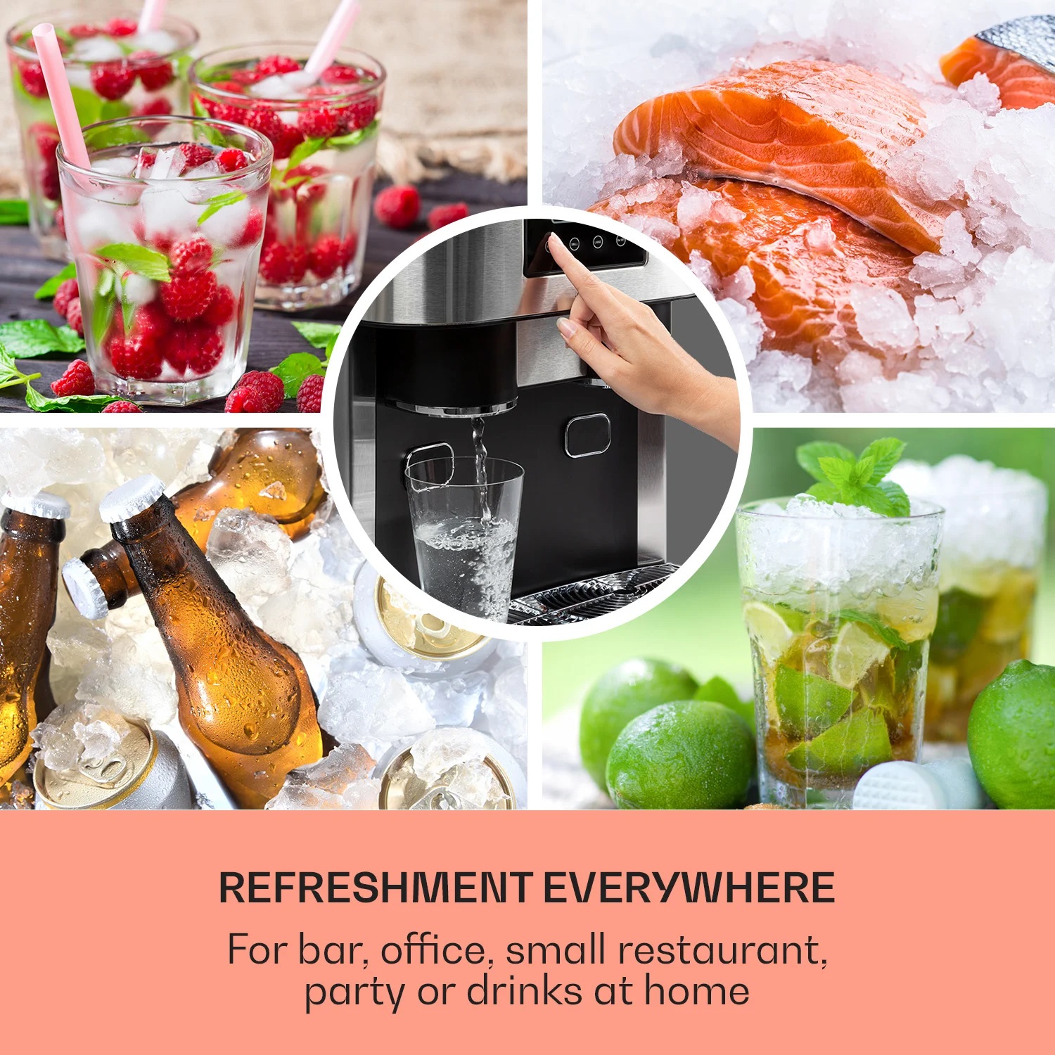 Bullets/Crushed Ice/Cold Water 3-in-1 Ice Maker 