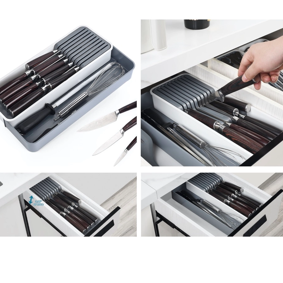 Expandable Knife Drawer Organizer Tray