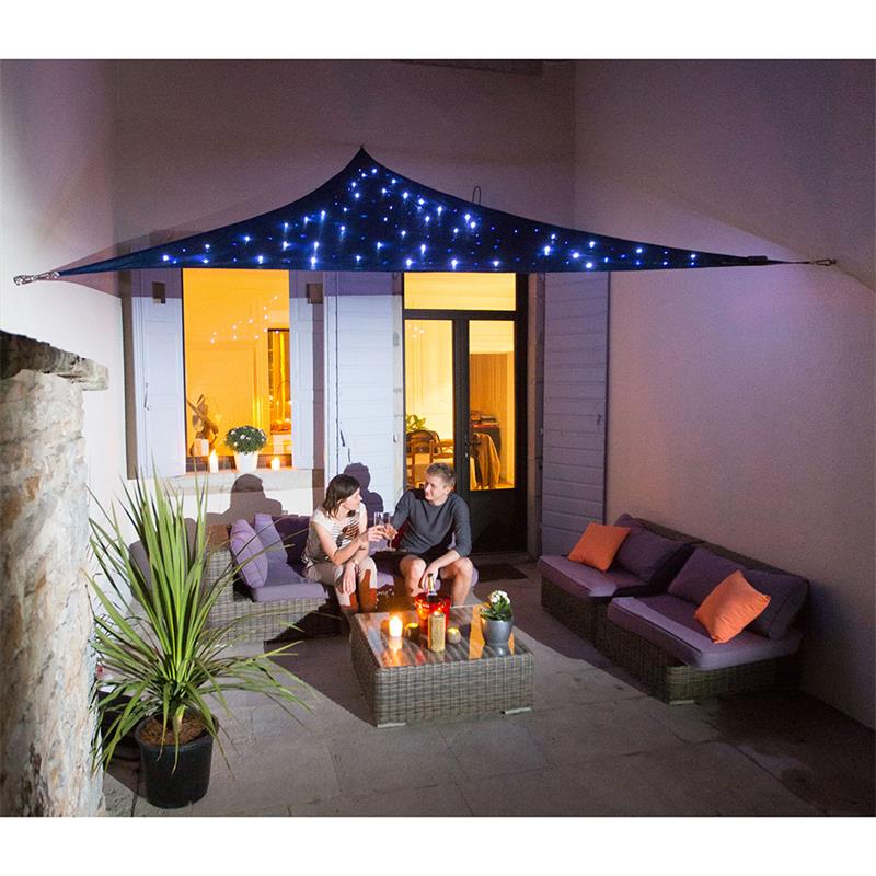 Solar Power Triangle Starry Night Sunshade