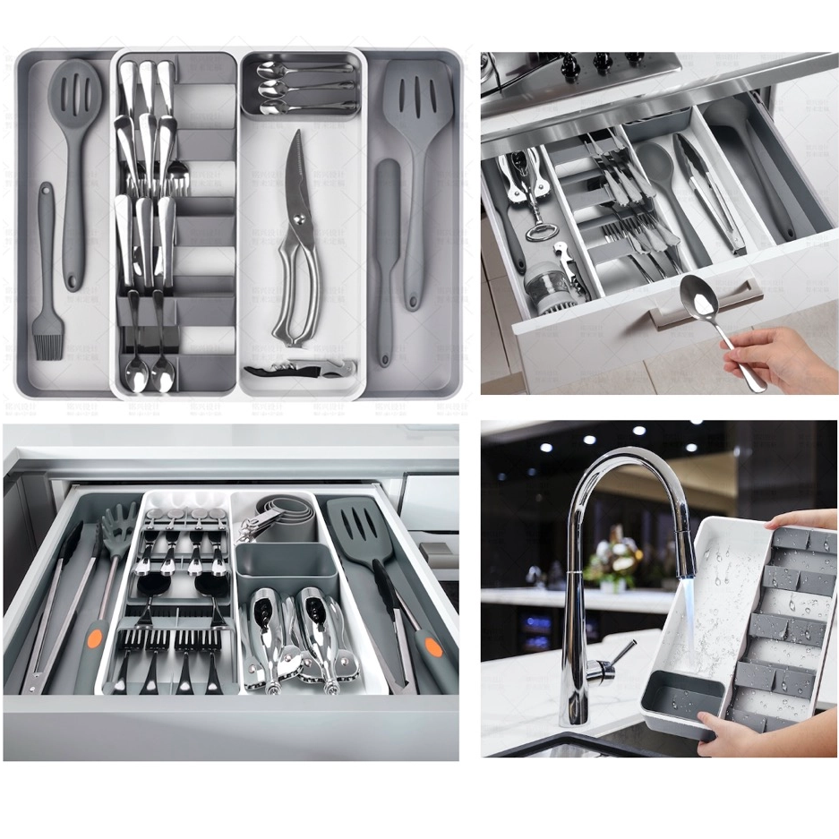 Expandable Kitchen tools Drawer Organizer Tray