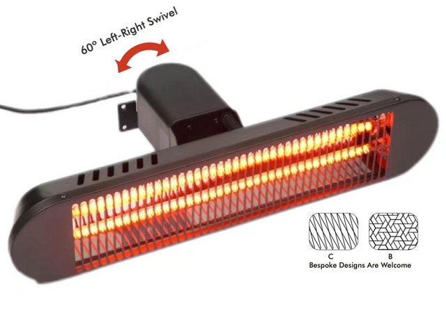 Wall-mounted Patio Heater with Oscillation Function