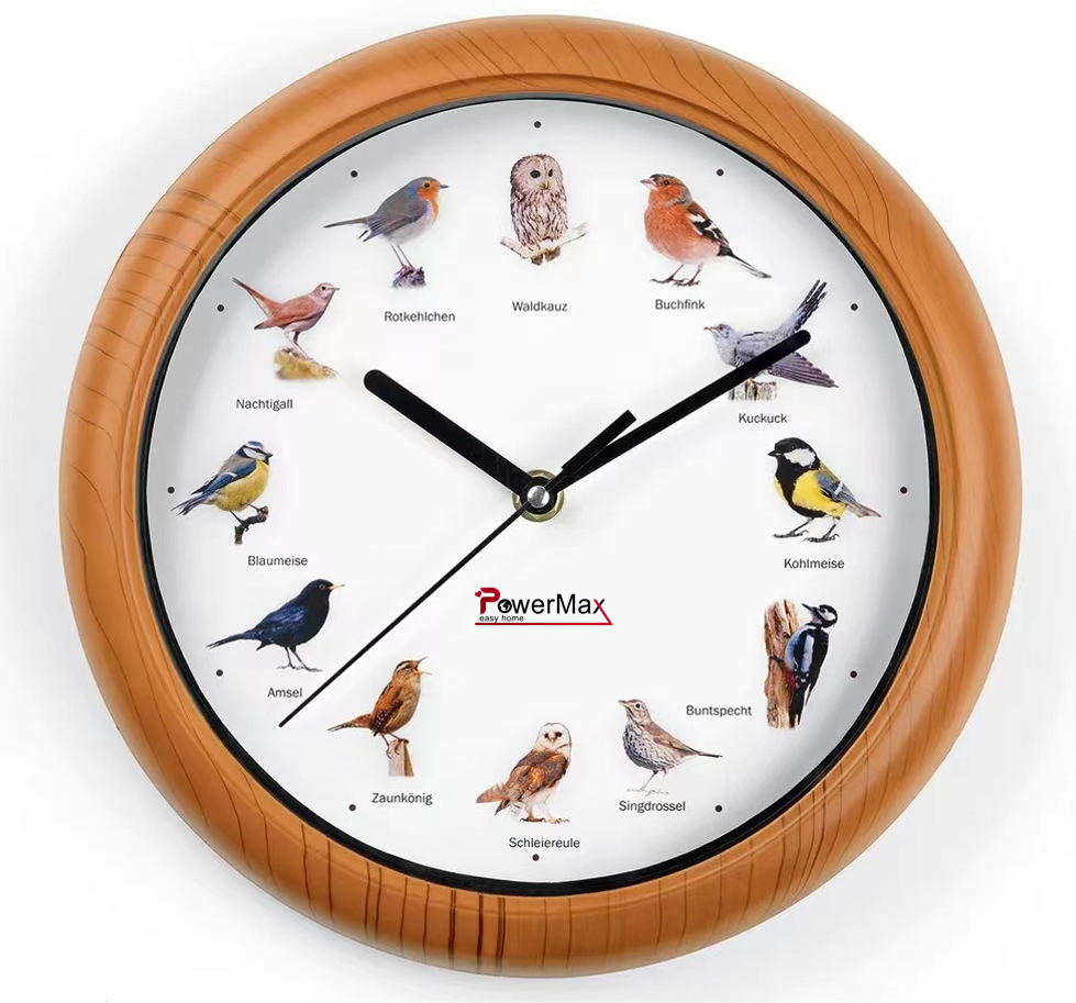 Wall Clock with 12 Birds / Animal Sounds