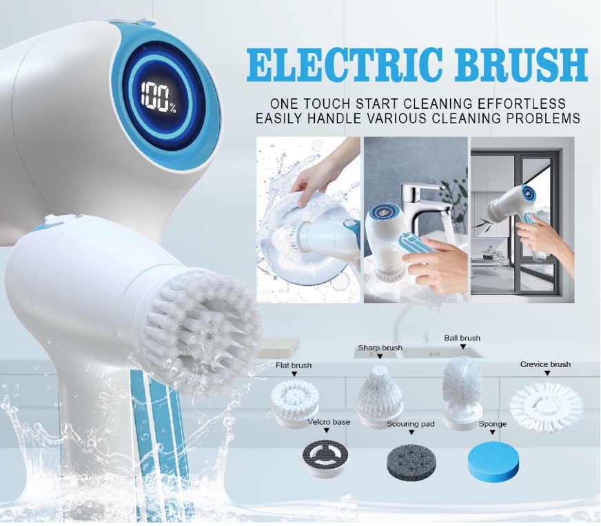 Electric Cleaning Brush with Detergent Dispenser 