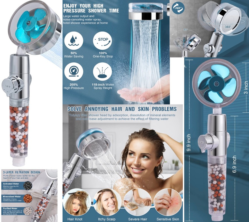 Turbo Fan Vortex Shower Head