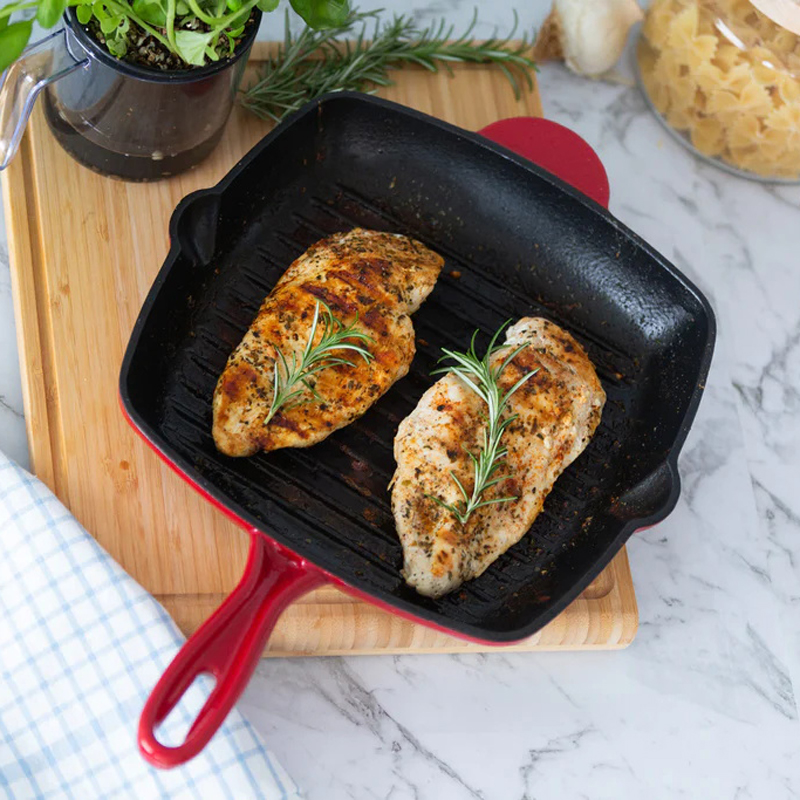 Enamelled Cast Iron Square Grill Pan