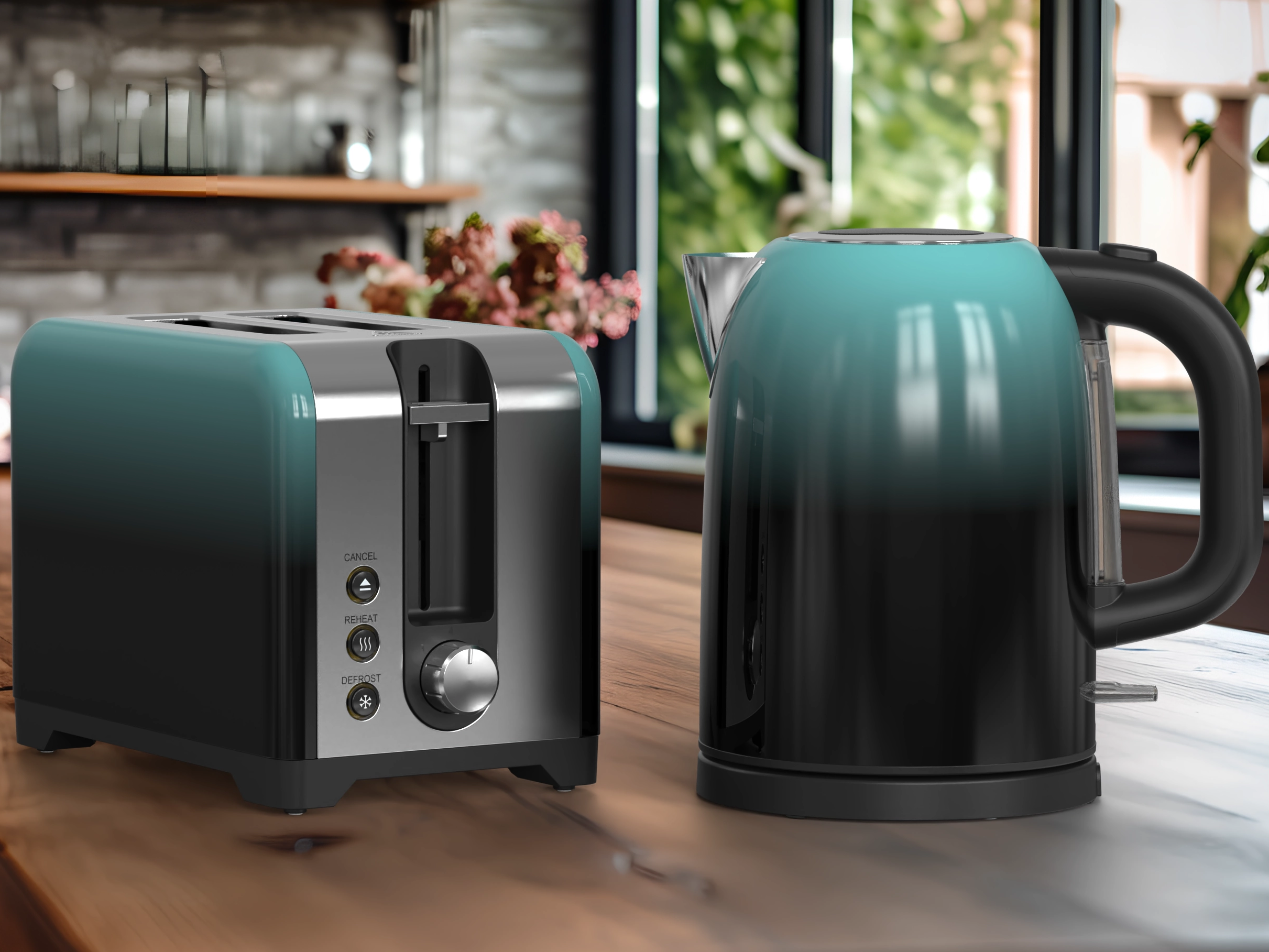 Toaster+Water kettle Combo