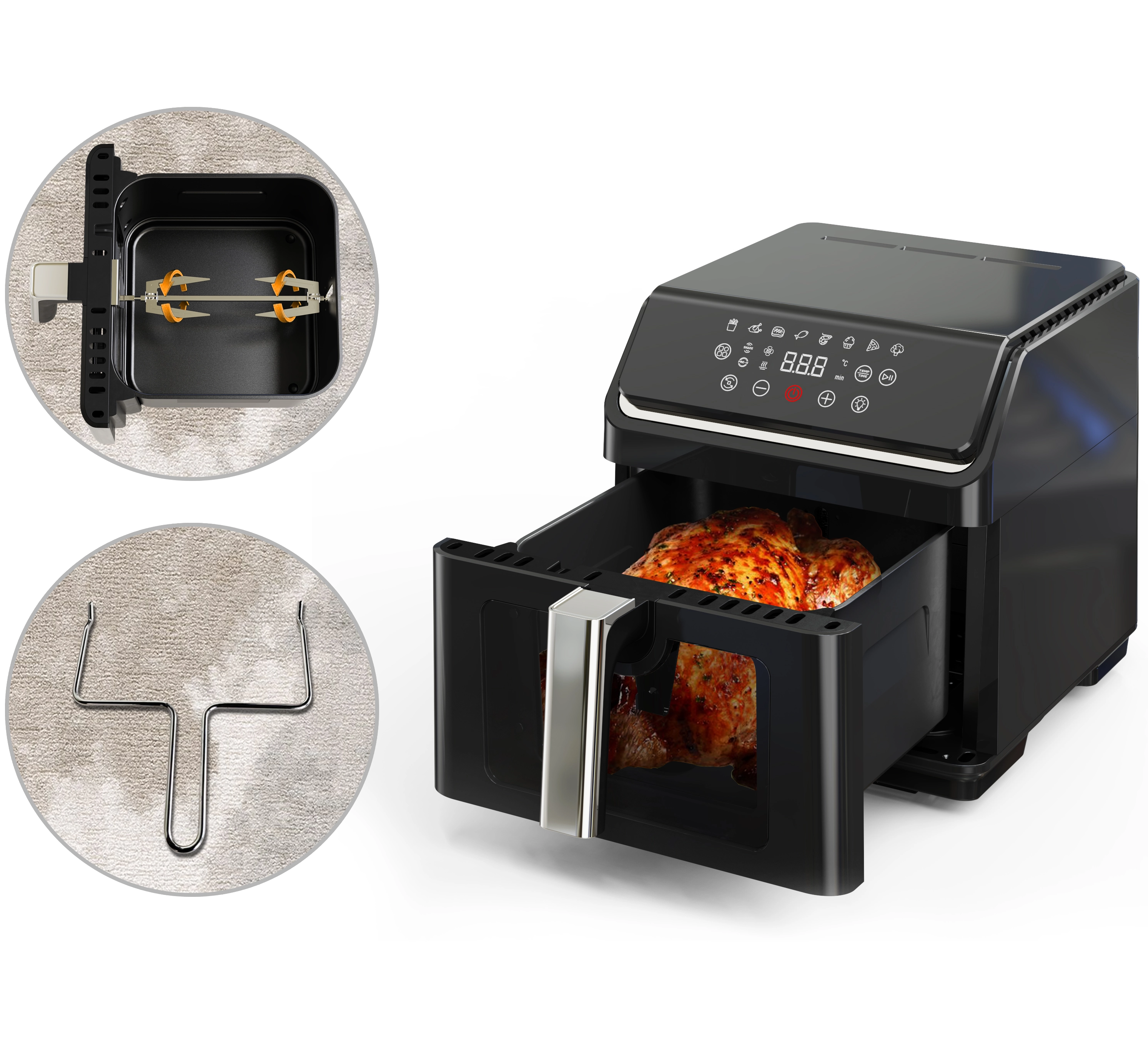 8.5L Air Fryer With Rotating Function